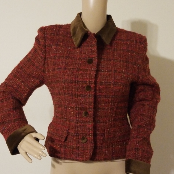 Laura Ashley Wool Blend Tweed Jacket